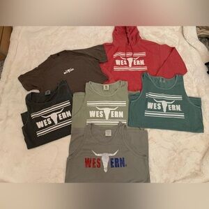 Western T brand women’s size medium tanks, tee and hoodie bundle deal